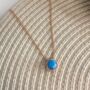 Round Turquoise 18k Rose Gold Plated Necklace, thumbnail 1 of 5
