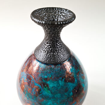 Copper Turquoise Raku Bottle By Menear Ceramics | notonthehighstreet.com