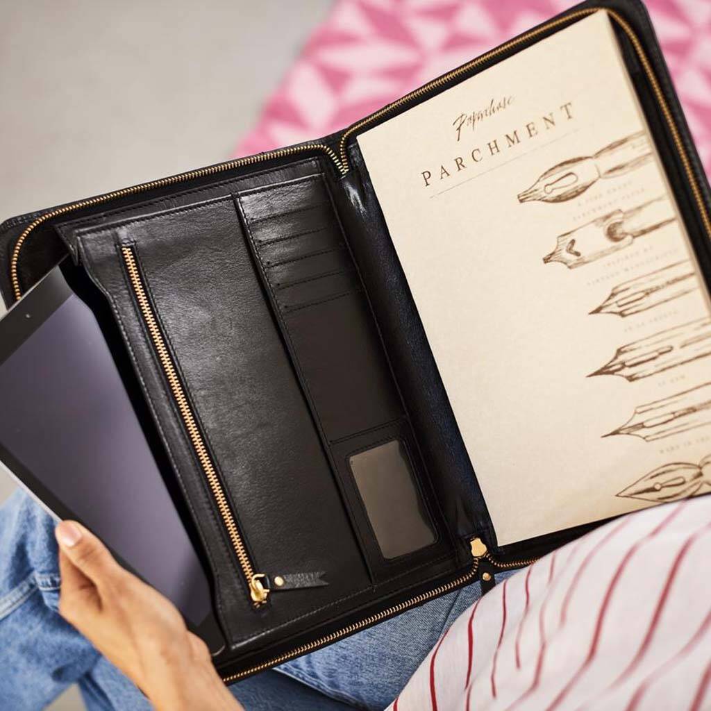 faux leather travel document holder