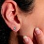 Dainty Mini Tiny Flower Stud Sterling Silver Earrings, thumbnail 2 of 3