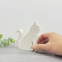 White Cat Candle Holder Cat Gift, thumbnail 5 of 8