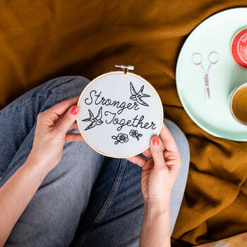Stronger Together Embroidery Hoop Kit By Cotton Clara ...