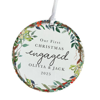 Personalised Our First Christmas Engaged Ornament Gift, 7 of 7