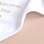 Personalised White Cotton Christening Blanket, thumbnail 5 of 6