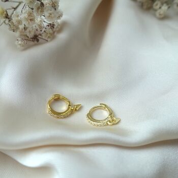 Small Gold Hoops Earrings Set, Free Personalised Pouch, 6 of 11