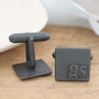 Monogram Cufflinks. Black Initial Cufflinks, thumbnail 7 of 12