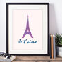Je T'aime Eiffel Tower Art Print, thumbnail 1 of 3