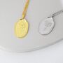 Chrysanthemum Flower Oval Necklace In Sterling Silver, thumbnail 2 of 10