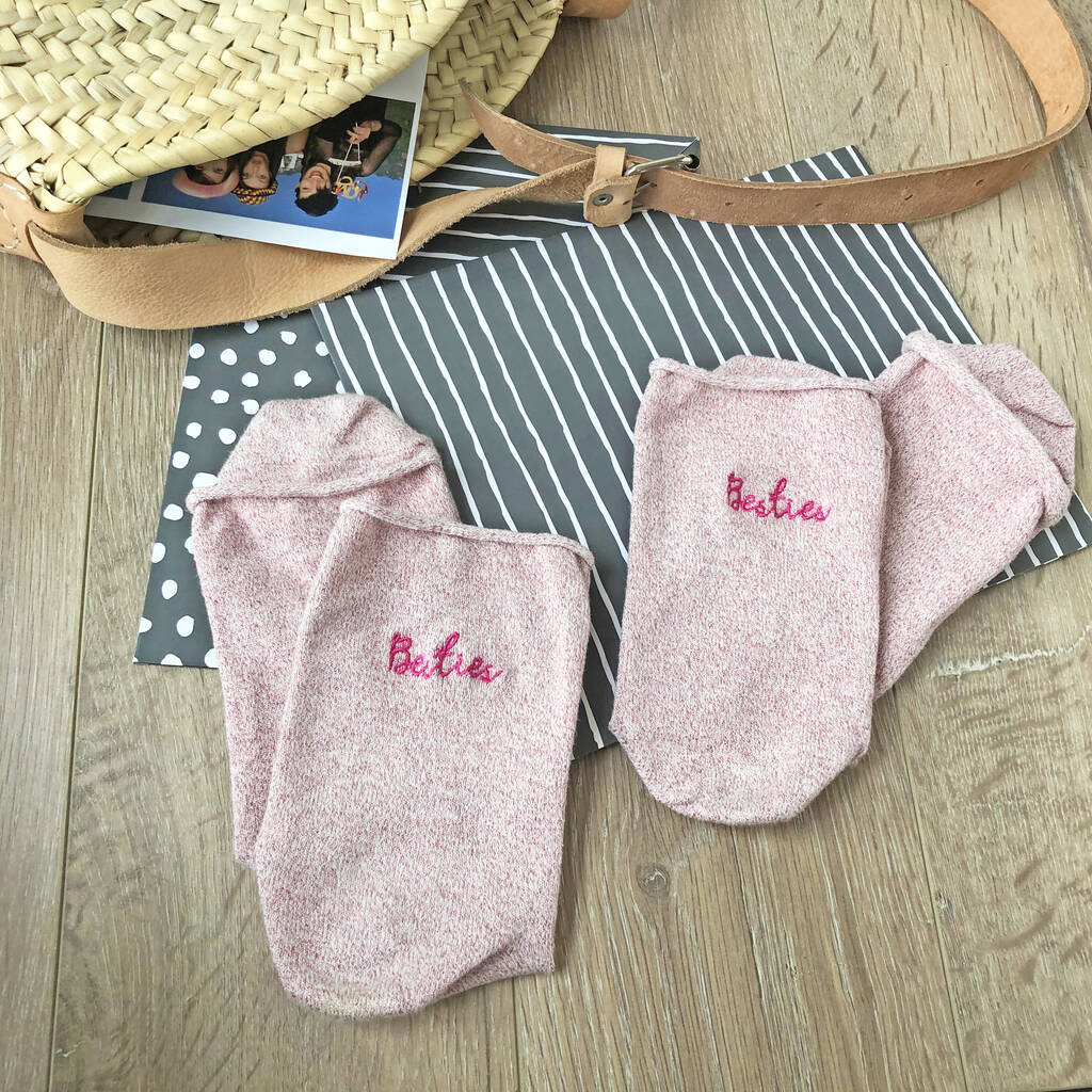 Personalised Embroidered Best Friend Set Of Socks By Solesmith