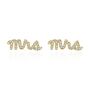 Ettie 'Mrs' Wedding Stud Earrings 18 K Gold Plated, thumbnail 4 of 7