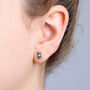 Cute Small Oxidised Owl Silver Stud Earrings, thumbnail 1 of 4