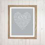 Personalised Aunty / Auntie / Uncle Print, thumbnail 1 of 3