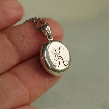 Sterling Silver Monogram Personalised Locket Necklace, 4 of 11