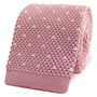 Men's Square End Knitted Tie With Dots | Dusty Pink, thumbnail 1 of 5