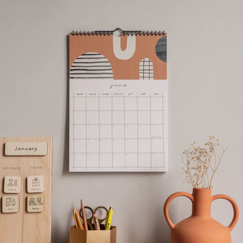 2024 Illustrated Patterned Wall Calendar, 8 of 12