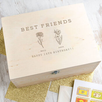 Personalised Birth Flower Memory Box Birthday Gift For Gran, 6 of 12