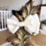 Sugar Cream Bow Barrette With A Pink Satin Drawstring Bag, thumbnail 3 of 5