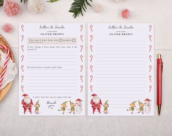 Personalised Letter To Santa And Blank Letter For Response With Elf Design, 3 of 5