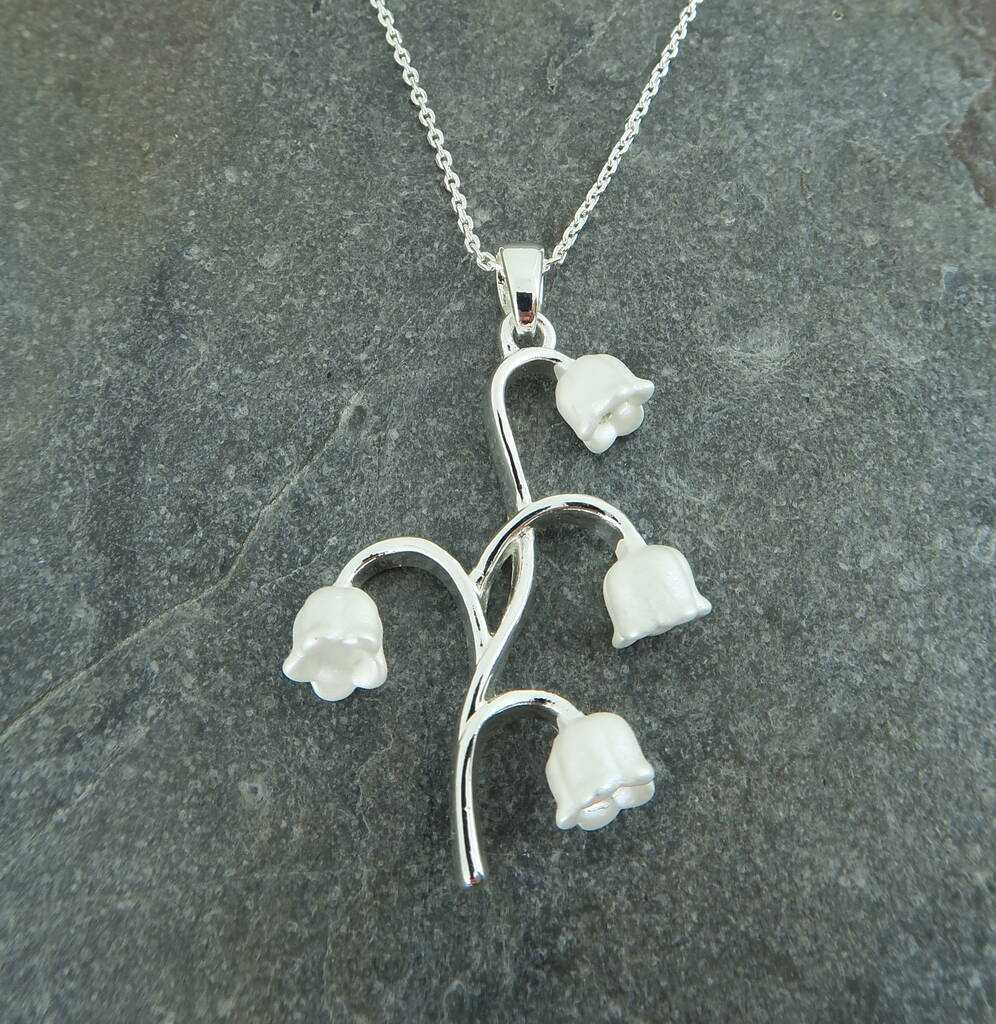 Lily Of The Valley White Flower Pendant Necklace, 1 of 5