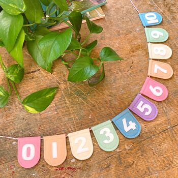 Scallop Pastel Bunting Personalised Name Garland, 8 of 10