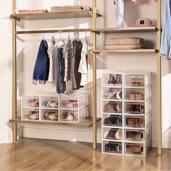 Eight Medium Stackable Shoe Boxes Storage Organisers, 3 of 7