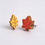 Autumn Leaves Wooden Earrings, thumbnail 3 of 3