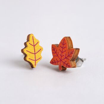 Autumn Leaves Wooden Earrings, 3 of 3