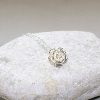Flower Rose Gold Plated Sterling Silver Necklace, 10 of 11