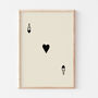 Ace Of Hearts Deck Of Cards Print Poster, thumbnail 3 of 7