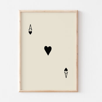 Ace Of Hearts Deck Of Cards Print Poster, 3 of 7