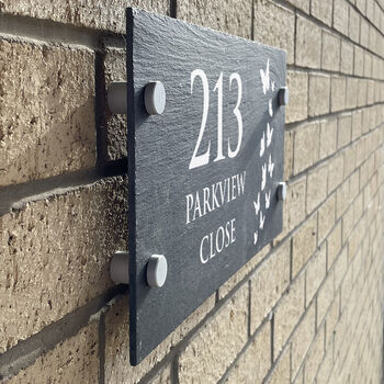 Personalised Butterfly Slate House Number Sign, 2 of 2