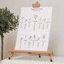 Personalised Birth Flower Wedding Table Plan, thumbnail 1 of 1