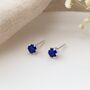 Sterling Silver Sapphire Coloured Micro Stud Earrings – 3mm, thumbnail 1 of 3