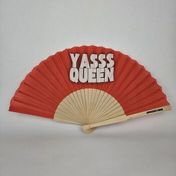 Handheld Yasss Queen In Red Folding Fan, 2 of 3
