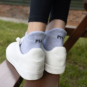 Delicate Pink And Organic Sport Grey Women Trainer Socks, 2 of 7