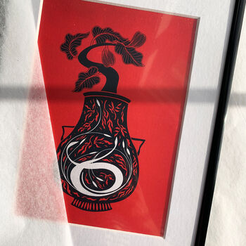 'Hathor Chroma' Botanical Vase Art Print, 2 of 3