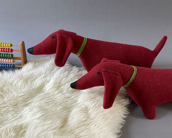 Knitted Lambswool Dachshund Dog, 2 of 7