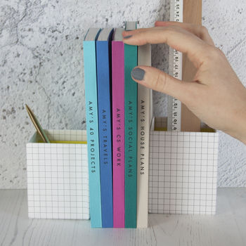 Set Of Five Personalised Spine Notebooks, 11 of 12