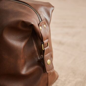 Personalised Tan Embroidered Pu Weekend Bag, 4 of 4