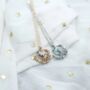 Rose Gold Half Moon Wire Zircon Pendant Necklace, thumbnail 2 of 3