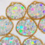 Small Disco Earrings With Silver Sparkles, thumbnail 7 of 12
