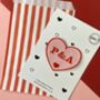 Personalised Pink And Red Valentines Couples Initials Embroidered Heart Iron On Fabric Patch, thumbnail 5 of 6