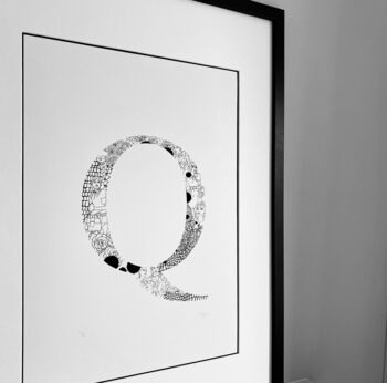 'Letter Q' Linear Illustration Print, 5 of 7