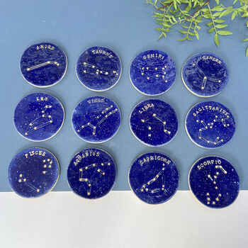 Blue Zodiac Constellation Star Sign Coaster, 2 of 9