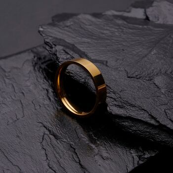 Gold Engraved 5mm Band Ring, 7 of 11