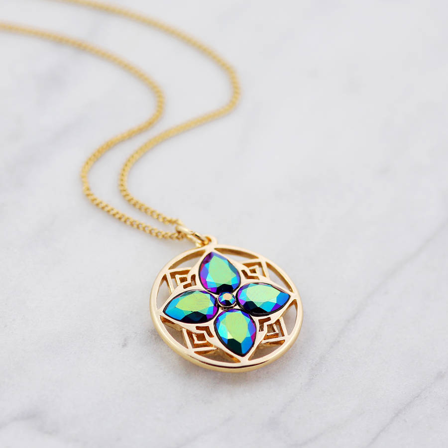 Four Petal Flower Necklace By J&S Jewellery