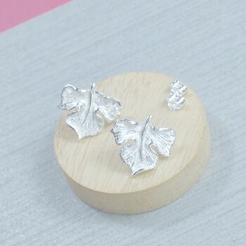 Sterling Silver Palma Leaf Earrings, 2 of 5