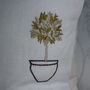Handmade Repurposed Fabric Flower Pots Cushion, thumbnail 6 of 8
