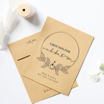 10 Personalised Coffee Wedding Favour Packets, 4 of 4