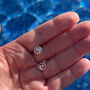 Silver Wave Stud Earrings, thumbnail 3 of 4